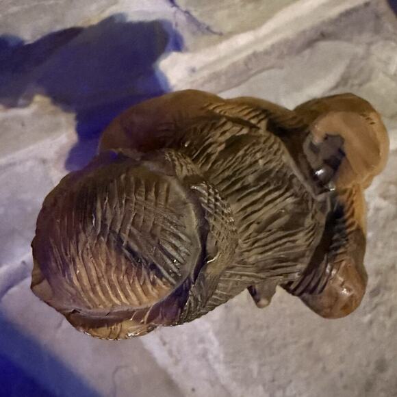 VTG 1975 Hand Carved Olive Wood Statue Man Sheep Shepherd 15" Old City Jerusalem - Picture 9 of 16